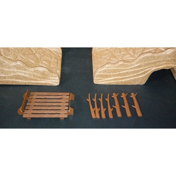Schaper Stomper Wild Mountain Set 4X4 Foam Mountains Bridge Sticks 1980 RARE Box - Picture 3 of 8